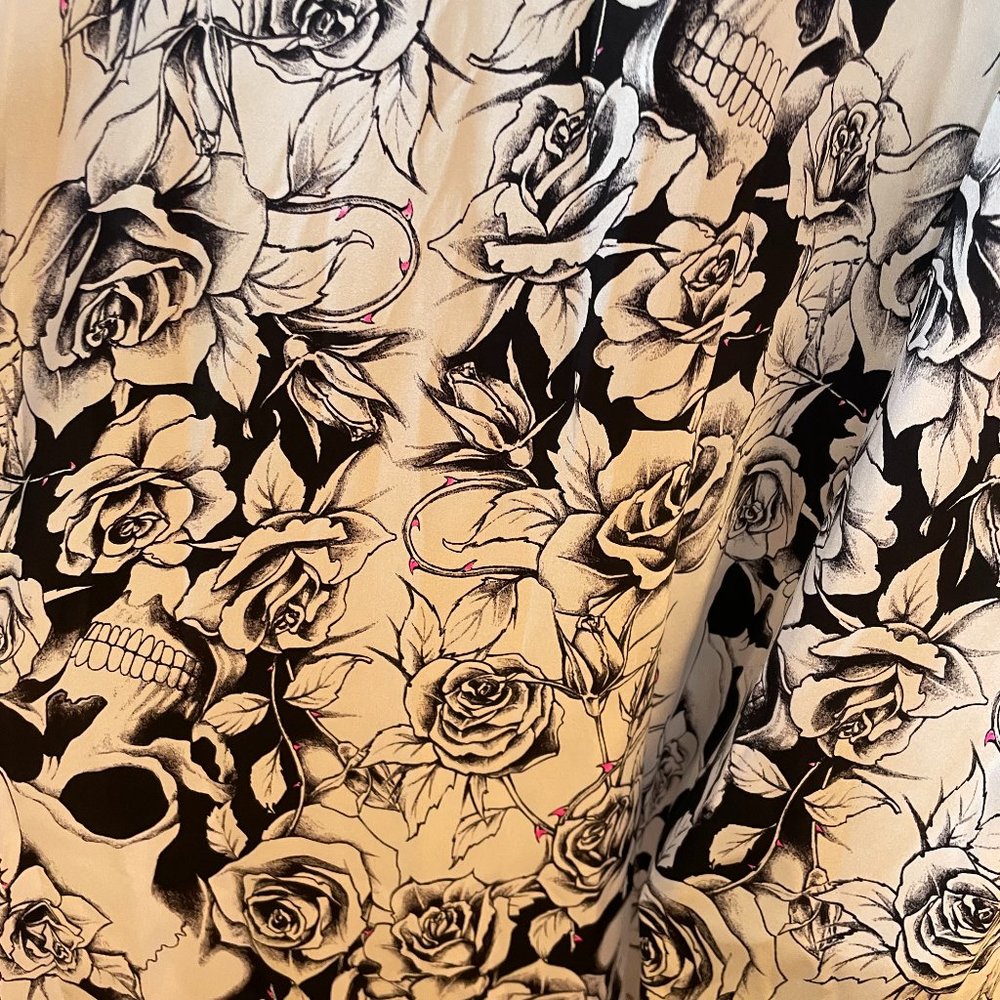 Thomas Wylde Silk Caftan Dress and Scarf - skull and roses! - Picture 6 of 6